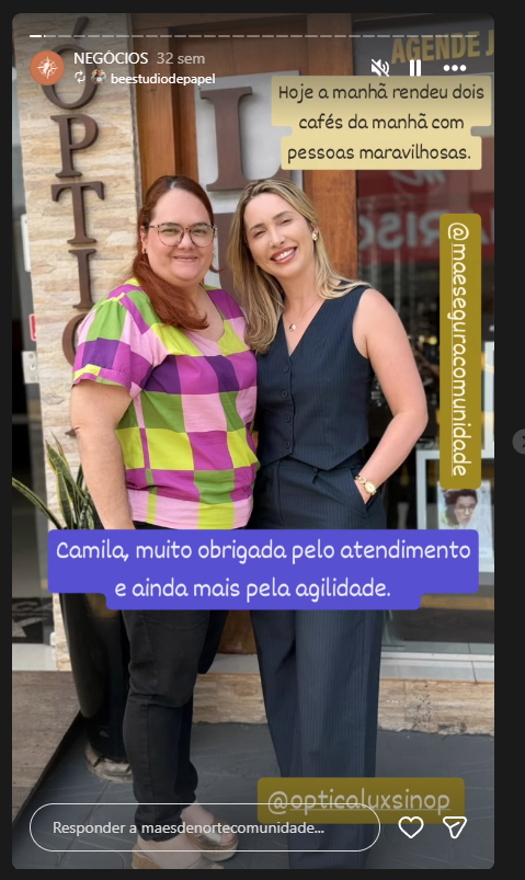 Negócio local visitado pela comunidade